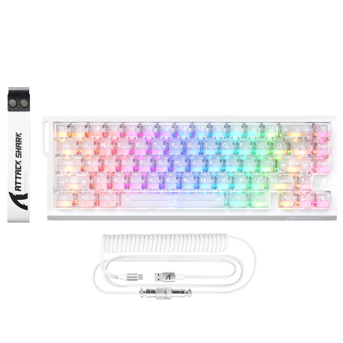 ATTACK SHARK X68 HE Rapid Trigger Keyboard Magnetic Switch with C01PRO Coiled Cable